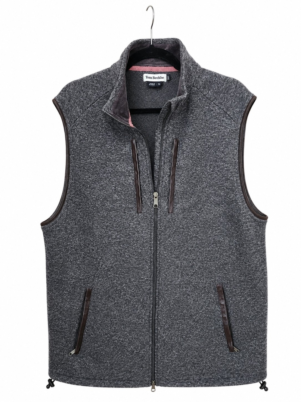 TOM BECKBE Charcoal Gray Men’s Zip-Front Vest